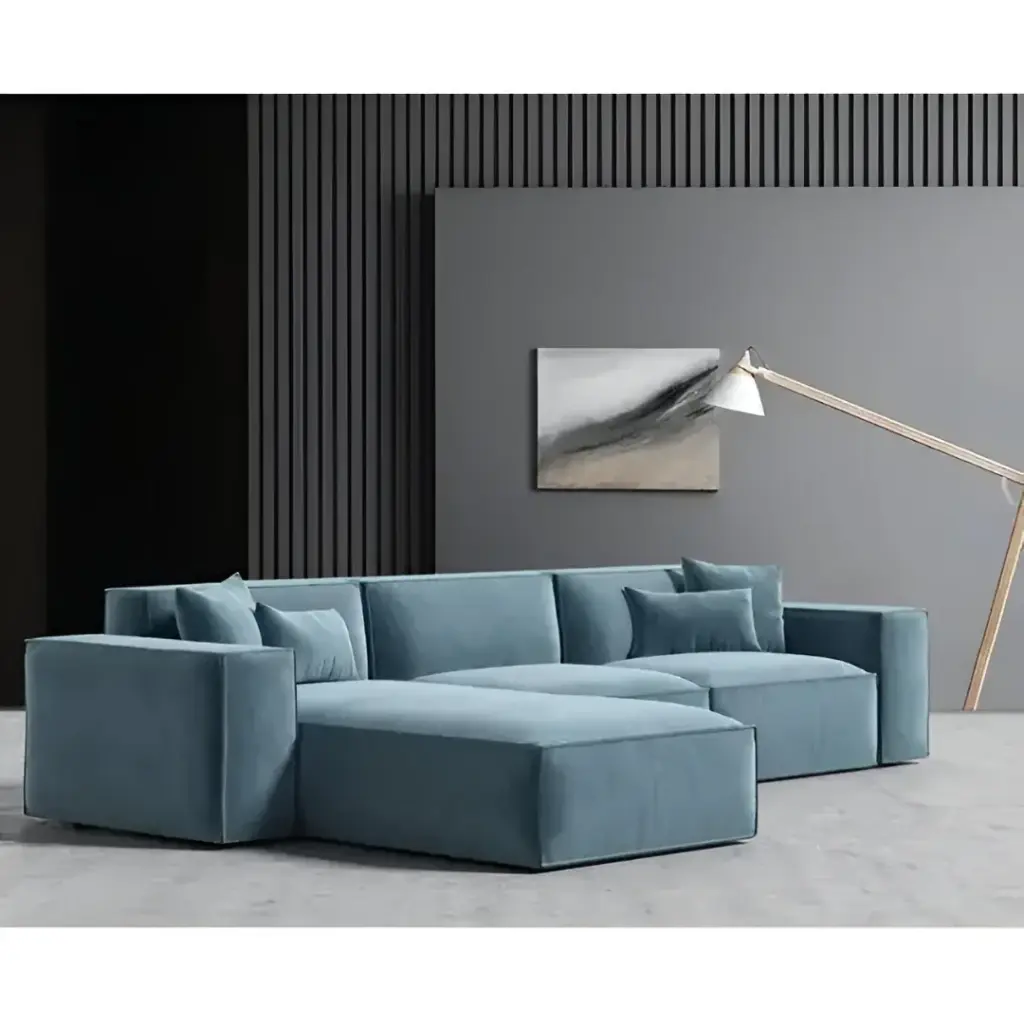 خشب طبيعي  المقاس: 280x180x90x75 cm  اللون:ازرق  اسفنج33